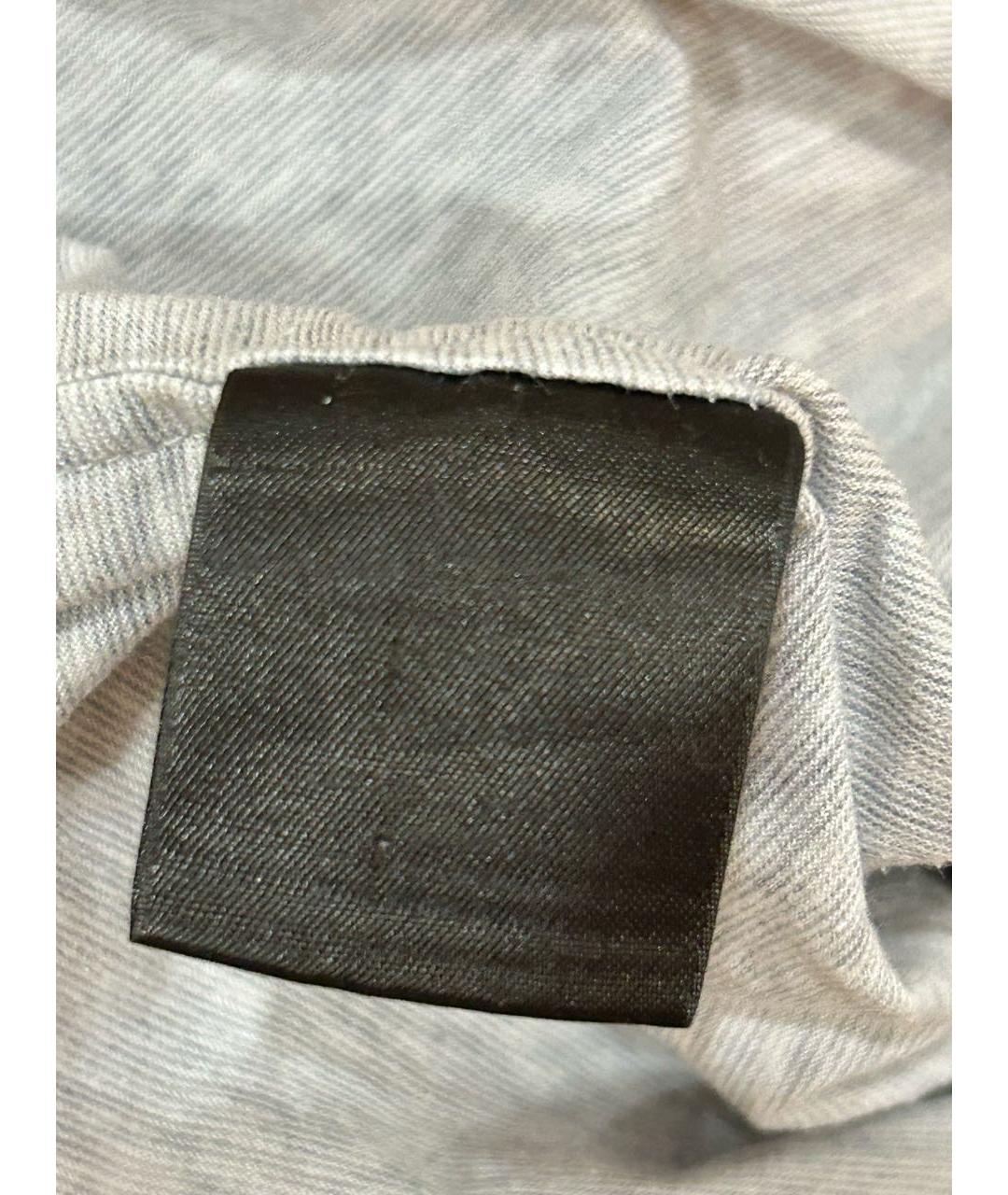 LORO PIANA Серое хлопковое поло с коротким рукавом, фото 5