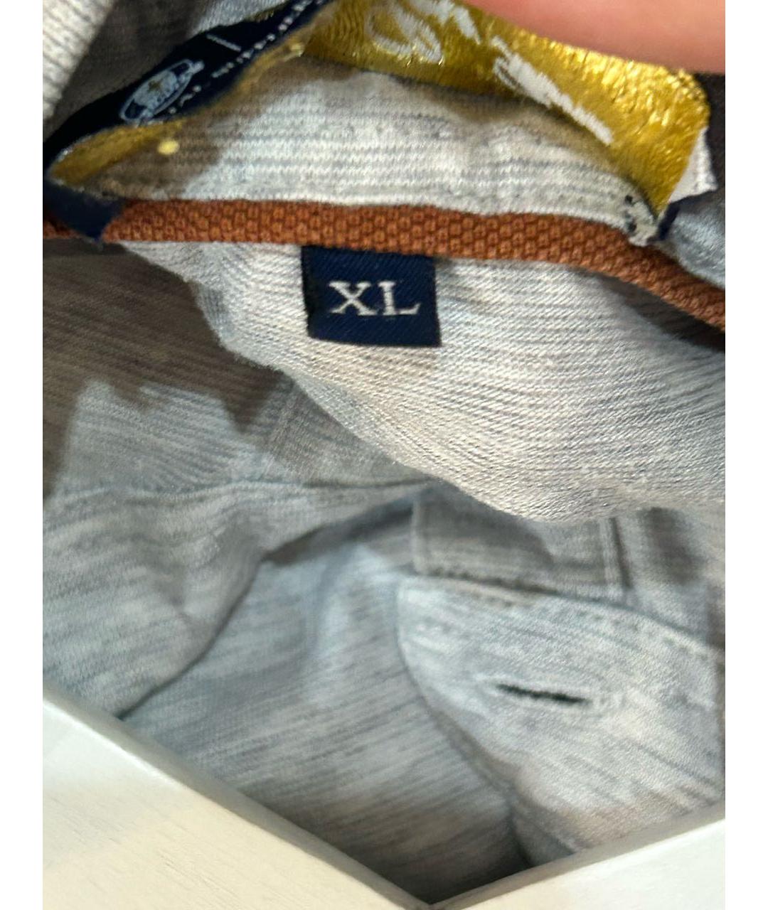 LORO PIANA Серое хлопковое поло с коротким рукавом, фото 4