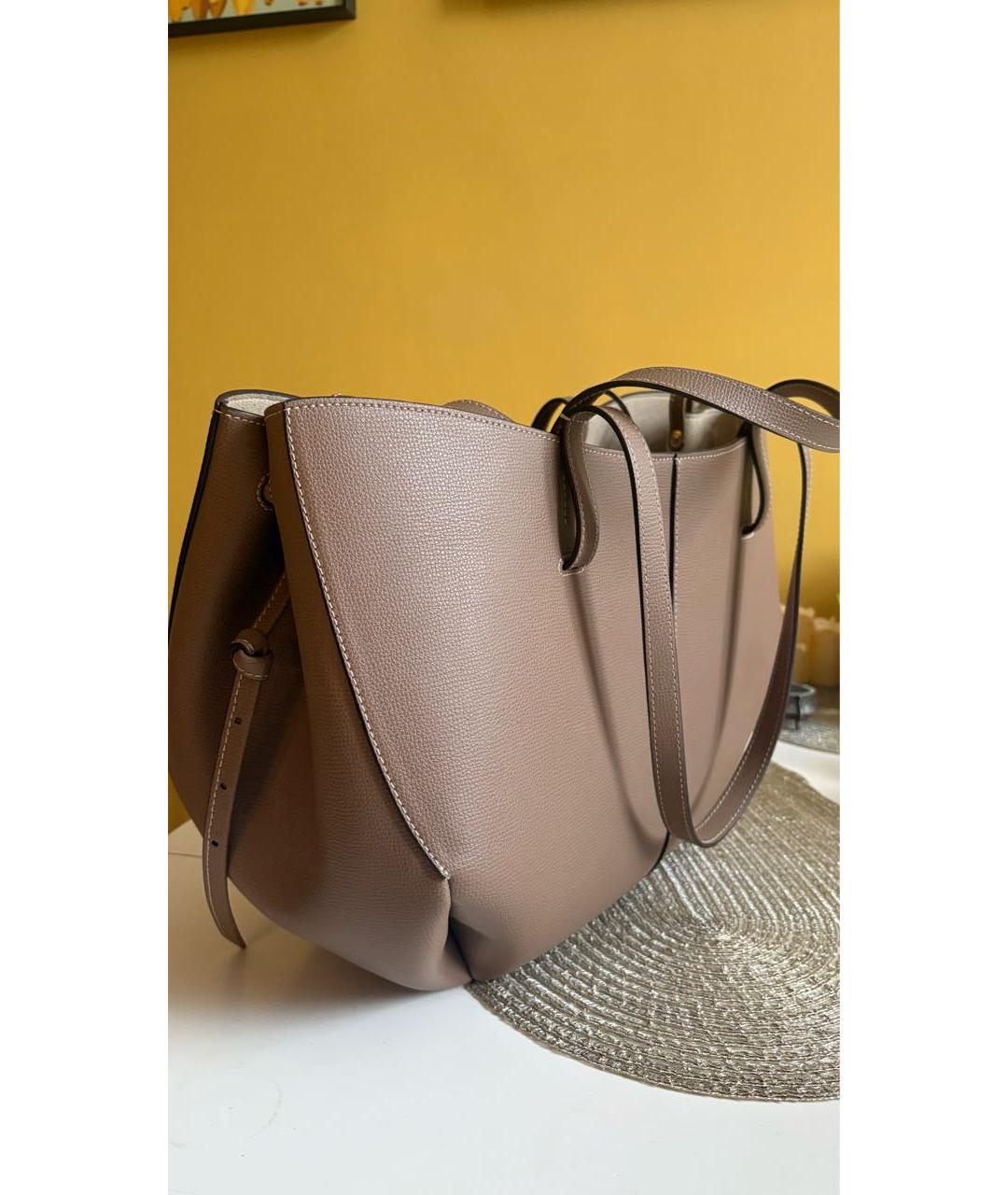 POLENE Бежевая кожаная сумка тоут, фото 2