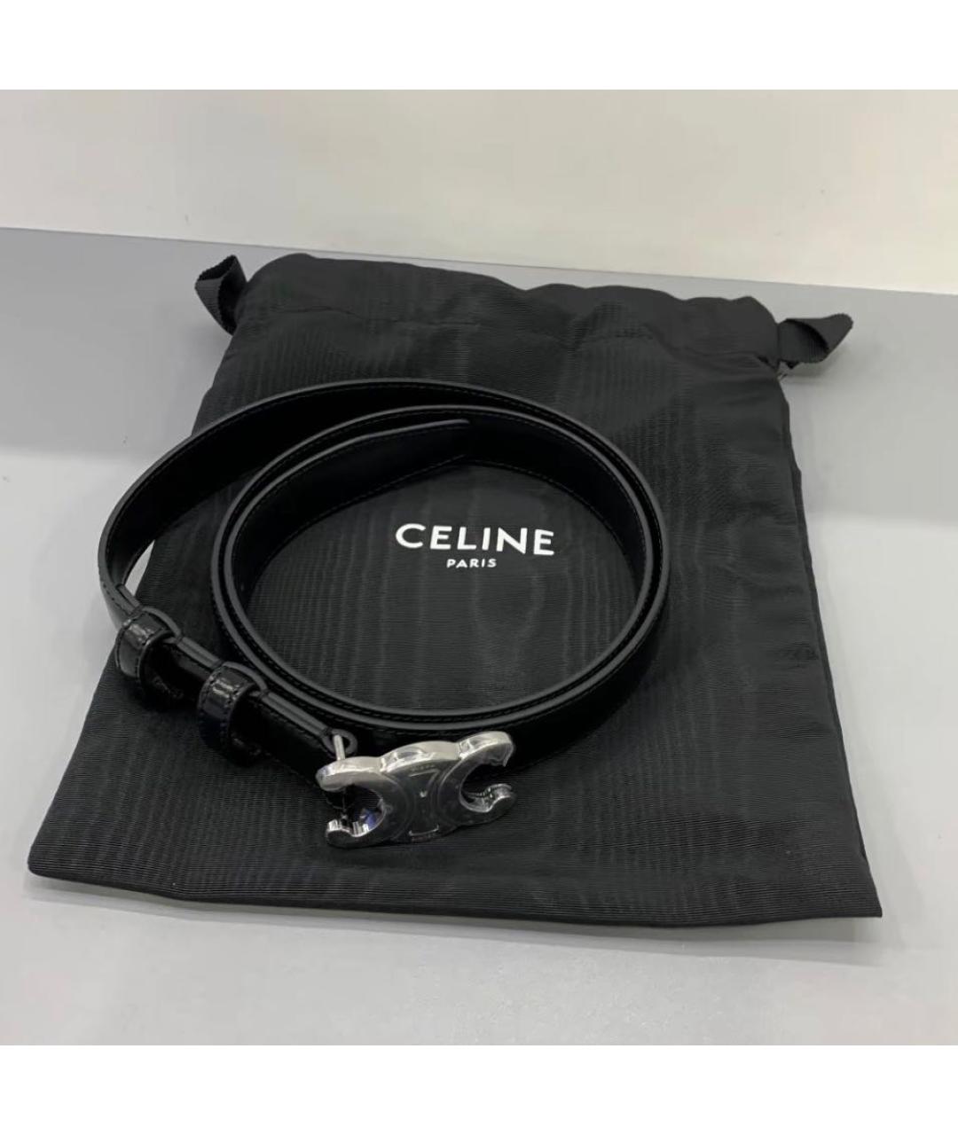 CELINE Черный кожаный ремень, фото 4