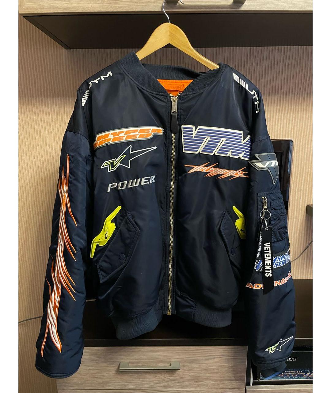 VETEMENTS Темно-синяя полиамидовая куртка, фото 7