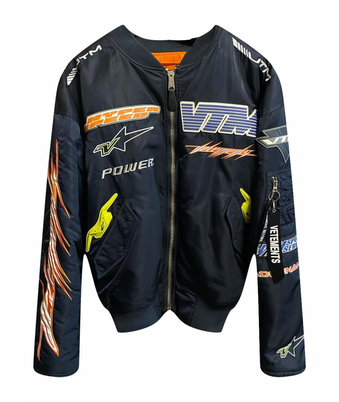 VETEMENTS Темно-синяя полиамидовая куртка, фото 1