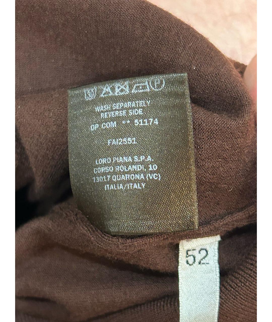 LORO PIANA Коричневый шерстяной джемпер / свитер, фото 5