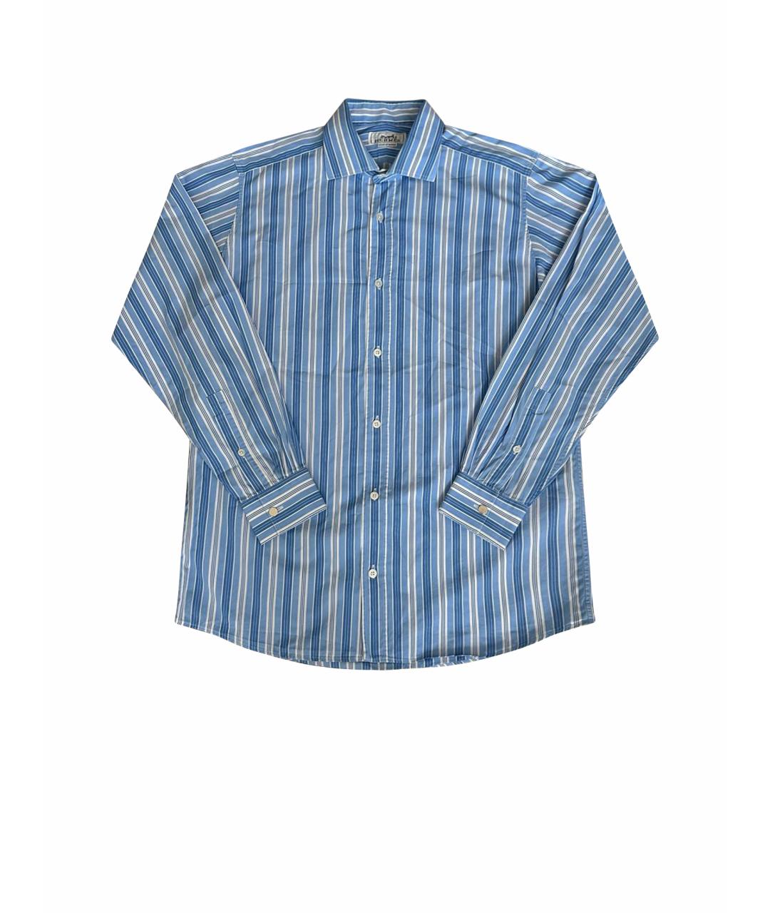 HERMES Голубая хлопковая классическая рубашка, фото 1
