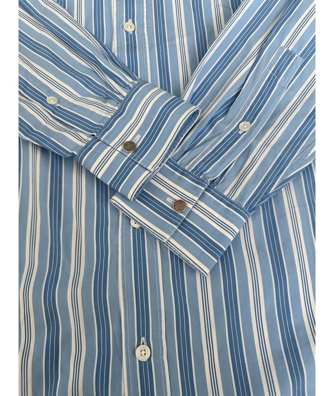HERMES Голубая хлопковая классическая рубашка, фото 4