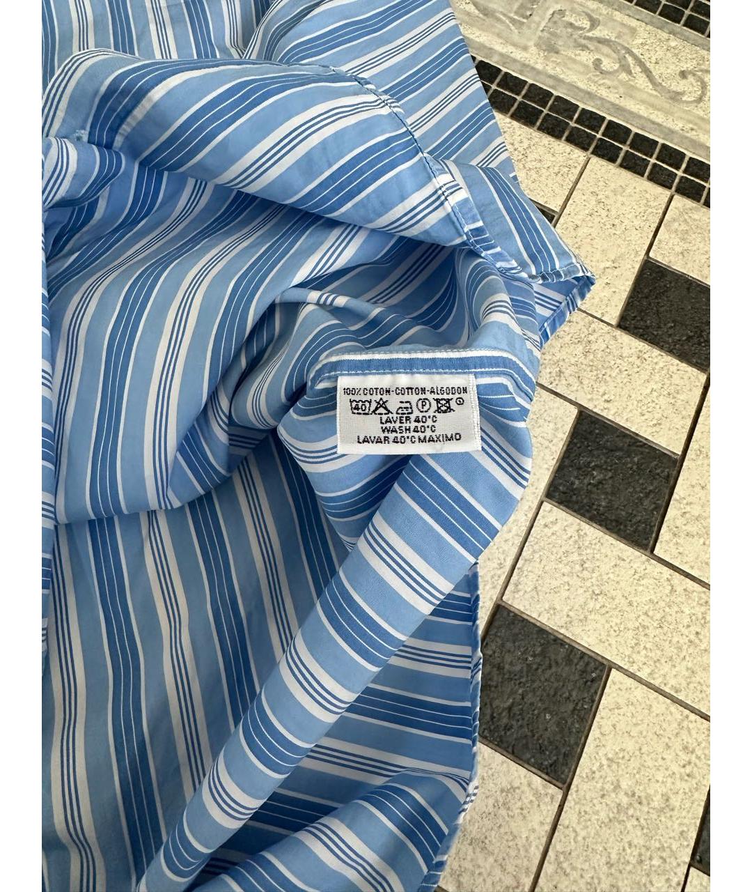 HERMES Голубая хлопковая классическая рубашка, фото 6