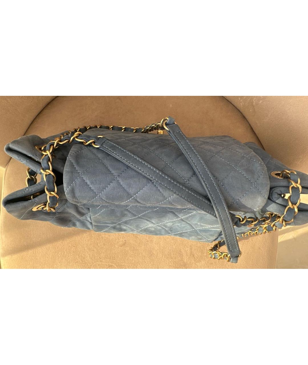 CHANEL Голубая сумка через плечо, фото 4