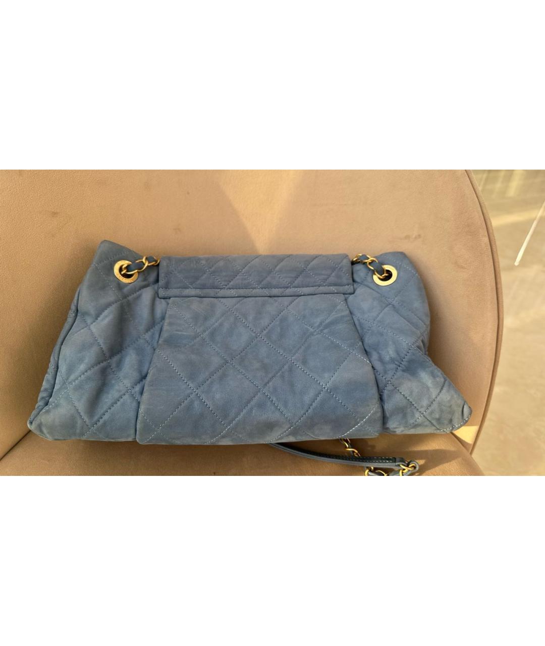 CHANEL Голубая сумка через плечо, фото 6