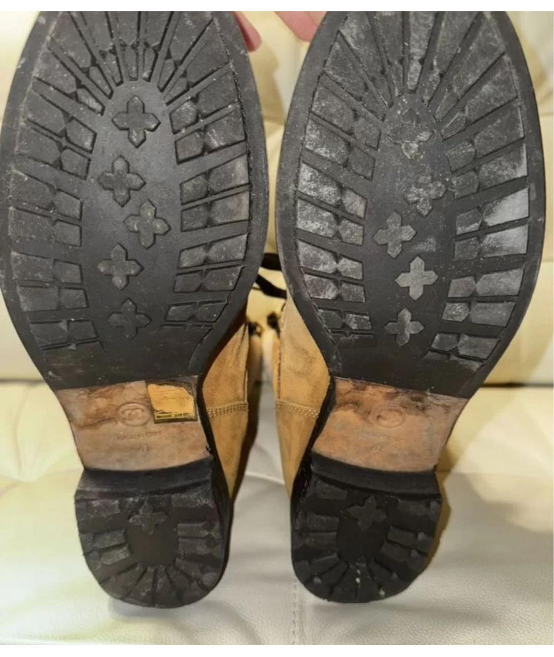 CHANEL Коричневые замшевые ботинки, фото 3