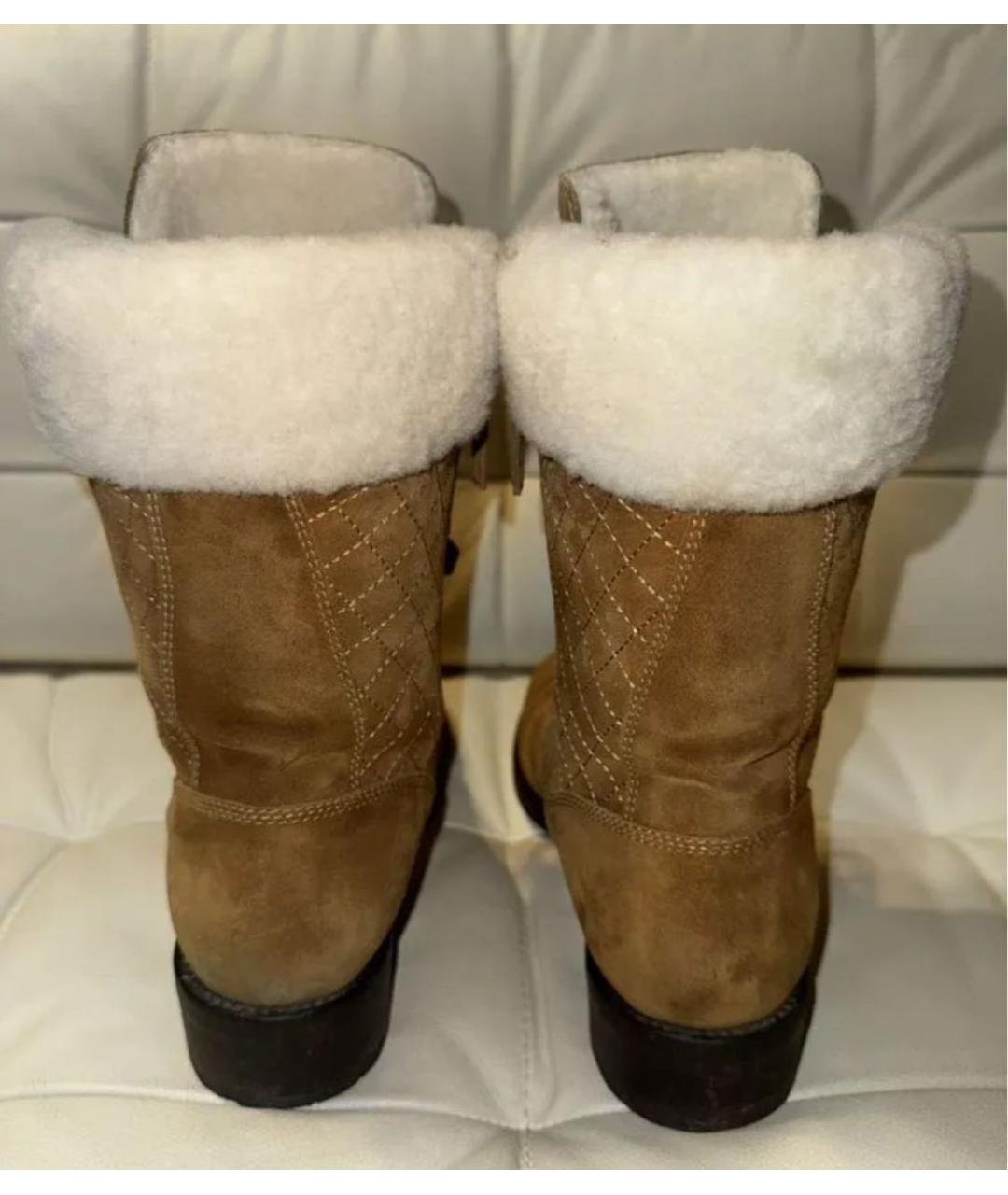 CHANEL Коричневые замшевые ботинки, фото 2