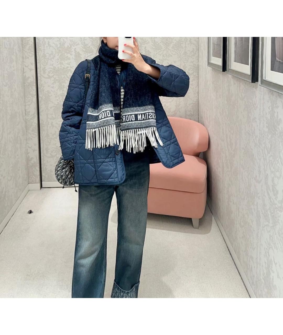 CHRISTIAN DIOR Синяя полиэстеровая куртка, фото 3