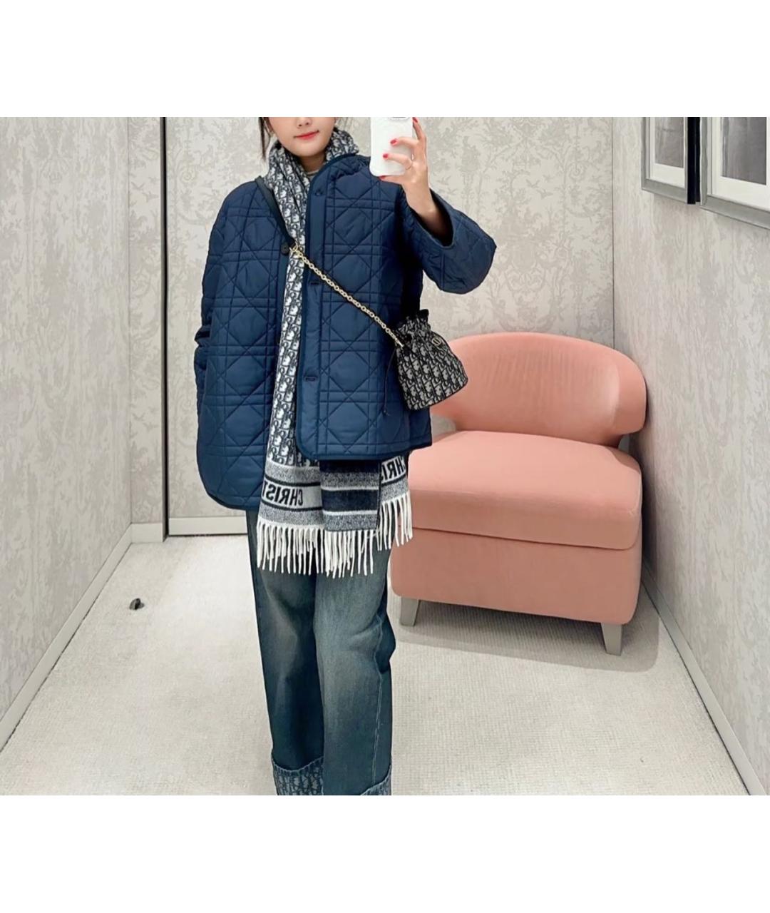 CHRISTIAN DIOR Синяя полиэстеровая куртка, фото 4