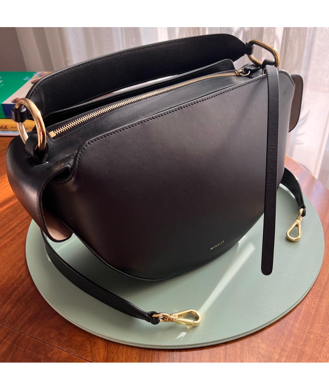 WANDLER Черная кожаная сумка через плечо, фото 3