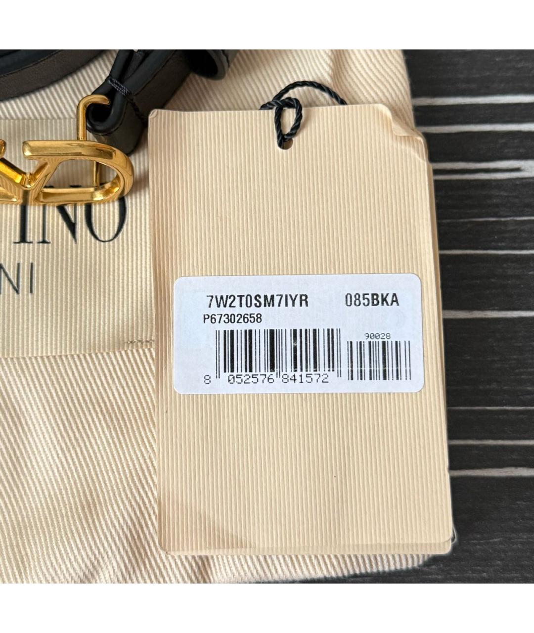 VALENTINO Черный кожаный ремень, фото 6