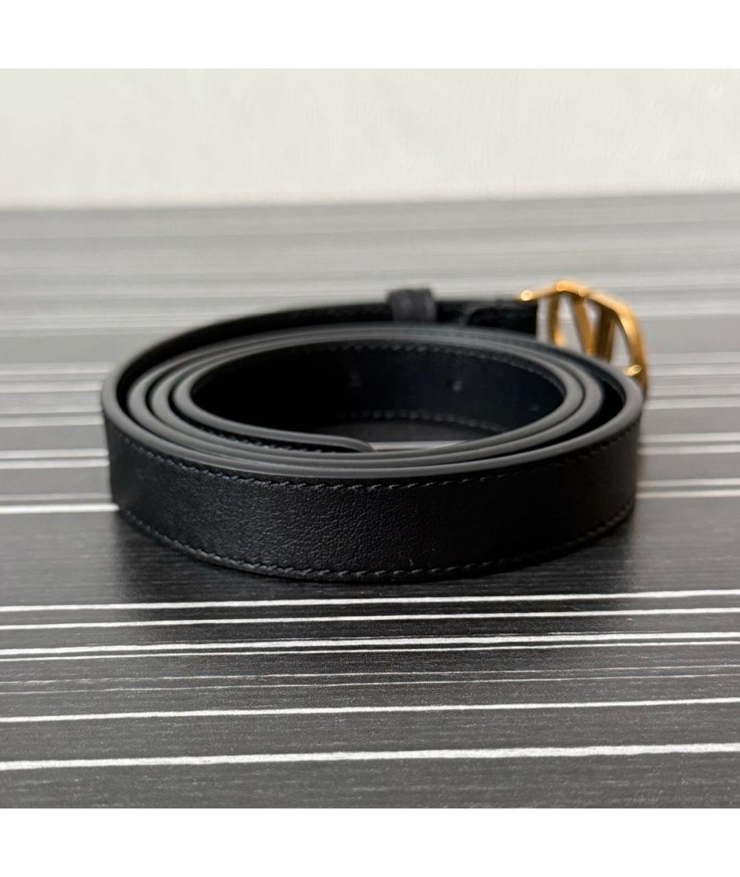 VALENTINO Черный кожаный ремень, фото 2
