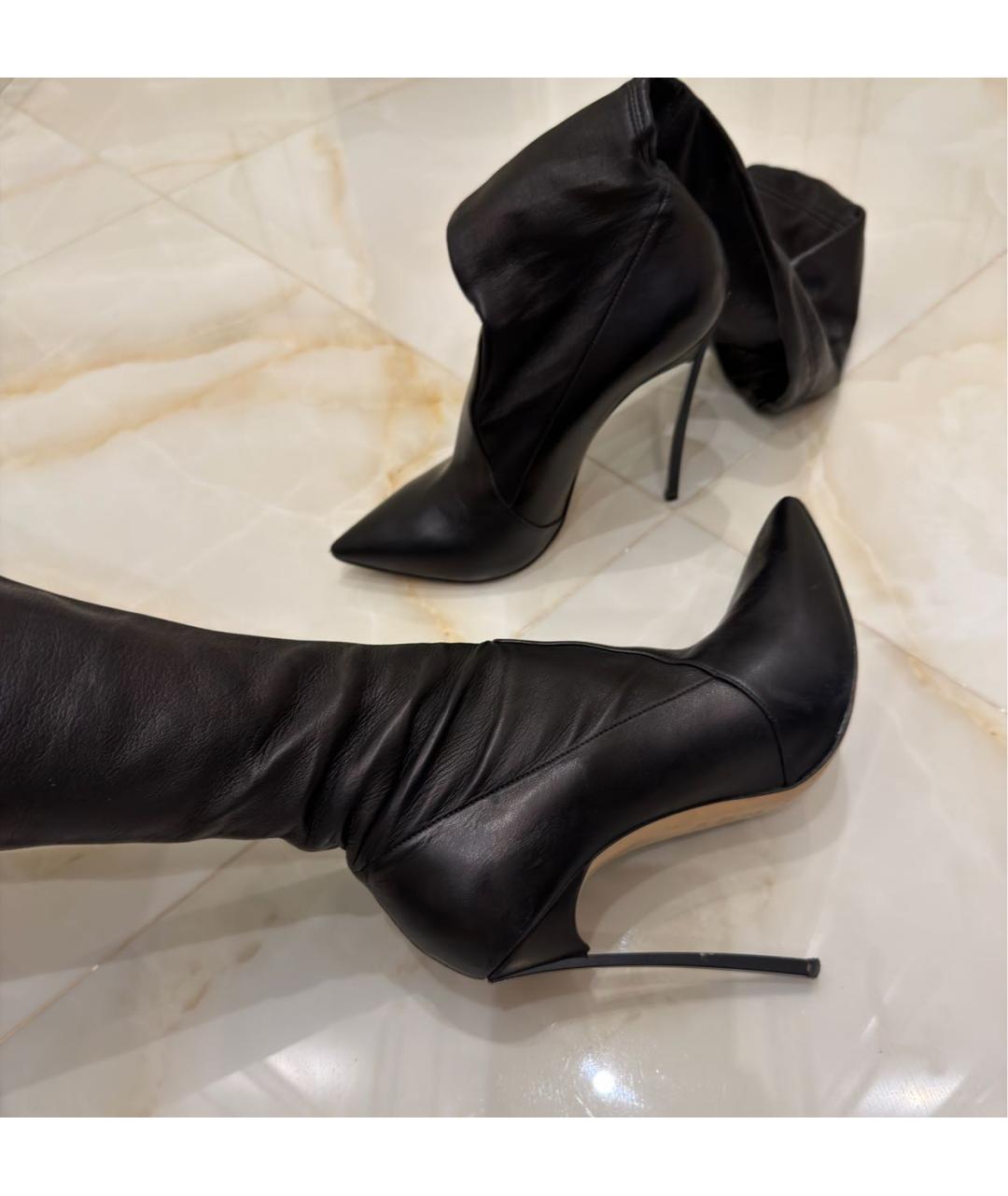 CASADEI Черные кожаные ботфорты, фото 3