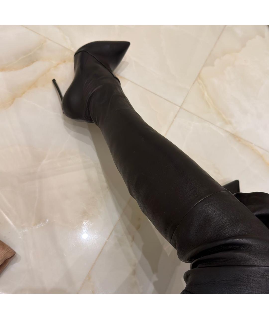 CASADEI Черные кожаные ботфорты, фото 5