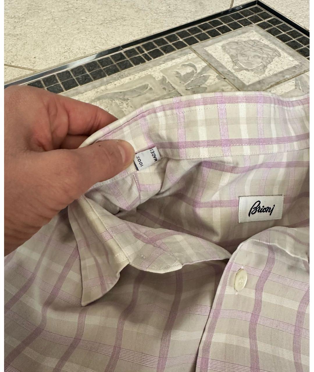BRIONI Розовая хлопковая кэжуал рубашка, фото 5