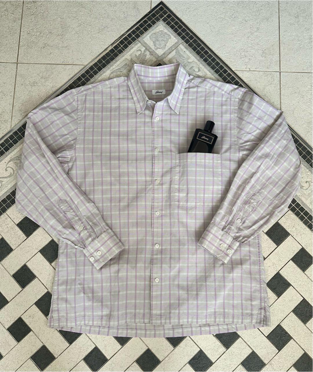 BRIONI Розовая хлопковая кэжуал рубашка, фото 9