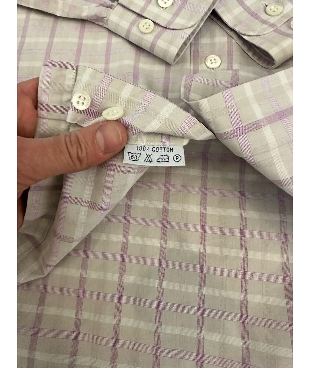 BRIONI Розовая хлопковая кэжуал рубашка, фото 7