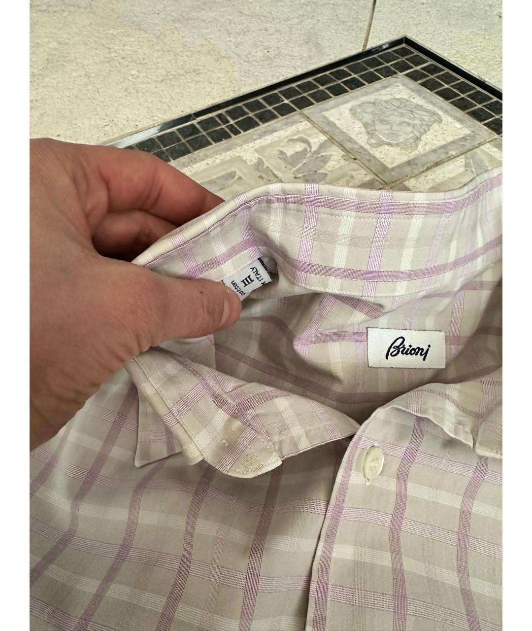 BRIONI Розовая хлопковая кэжуал рубашка, фото 4