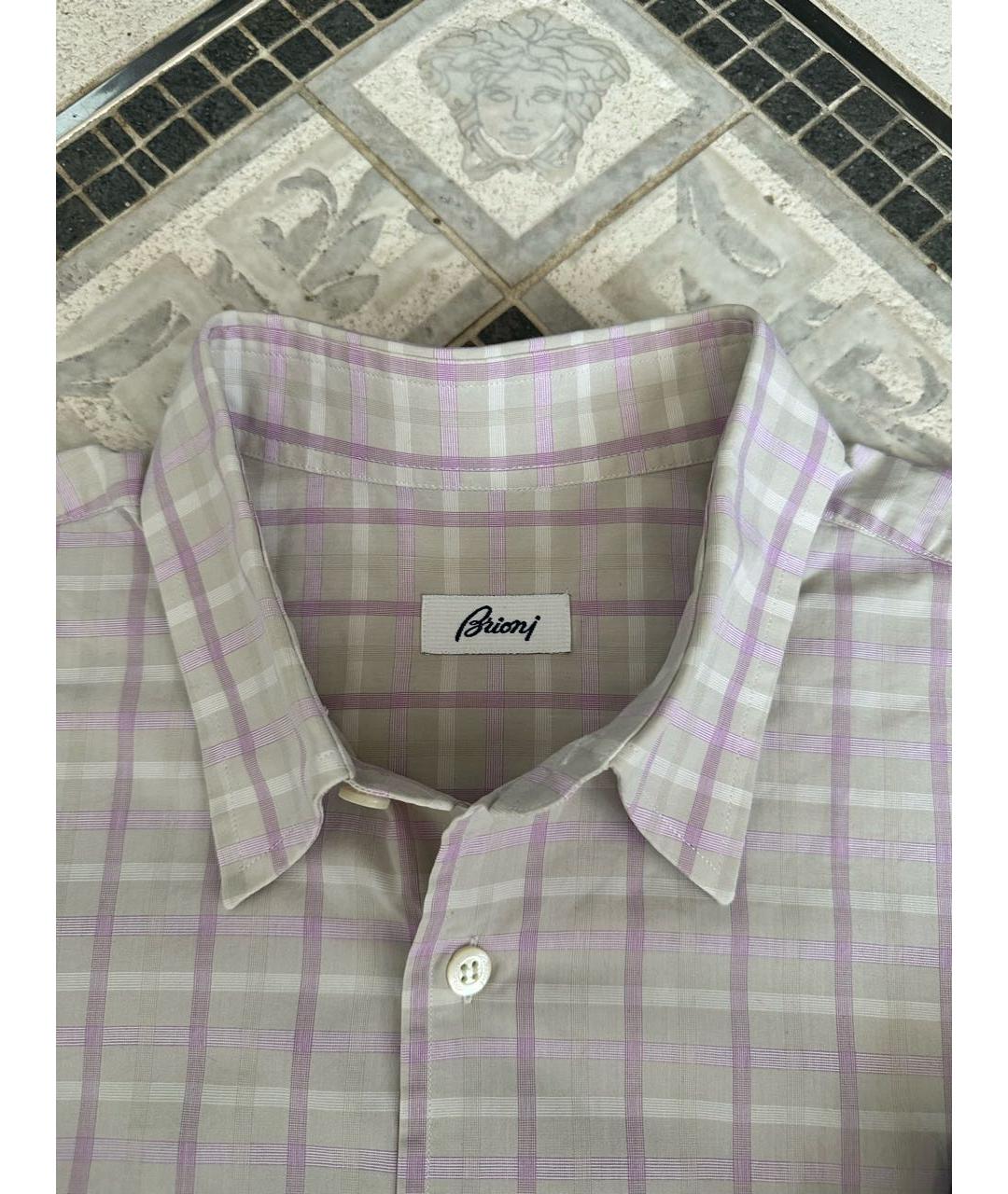 BRIONI Розовая хлопковая кэжуал рубашка, фото 3