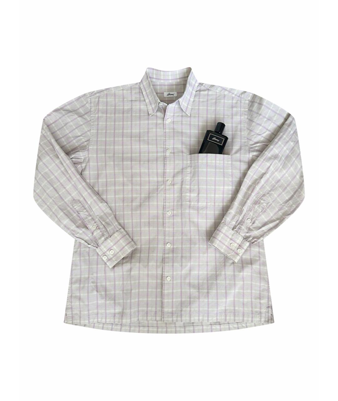 BRIONI Розовая хлопковая кэжуал рубашка, фото 1