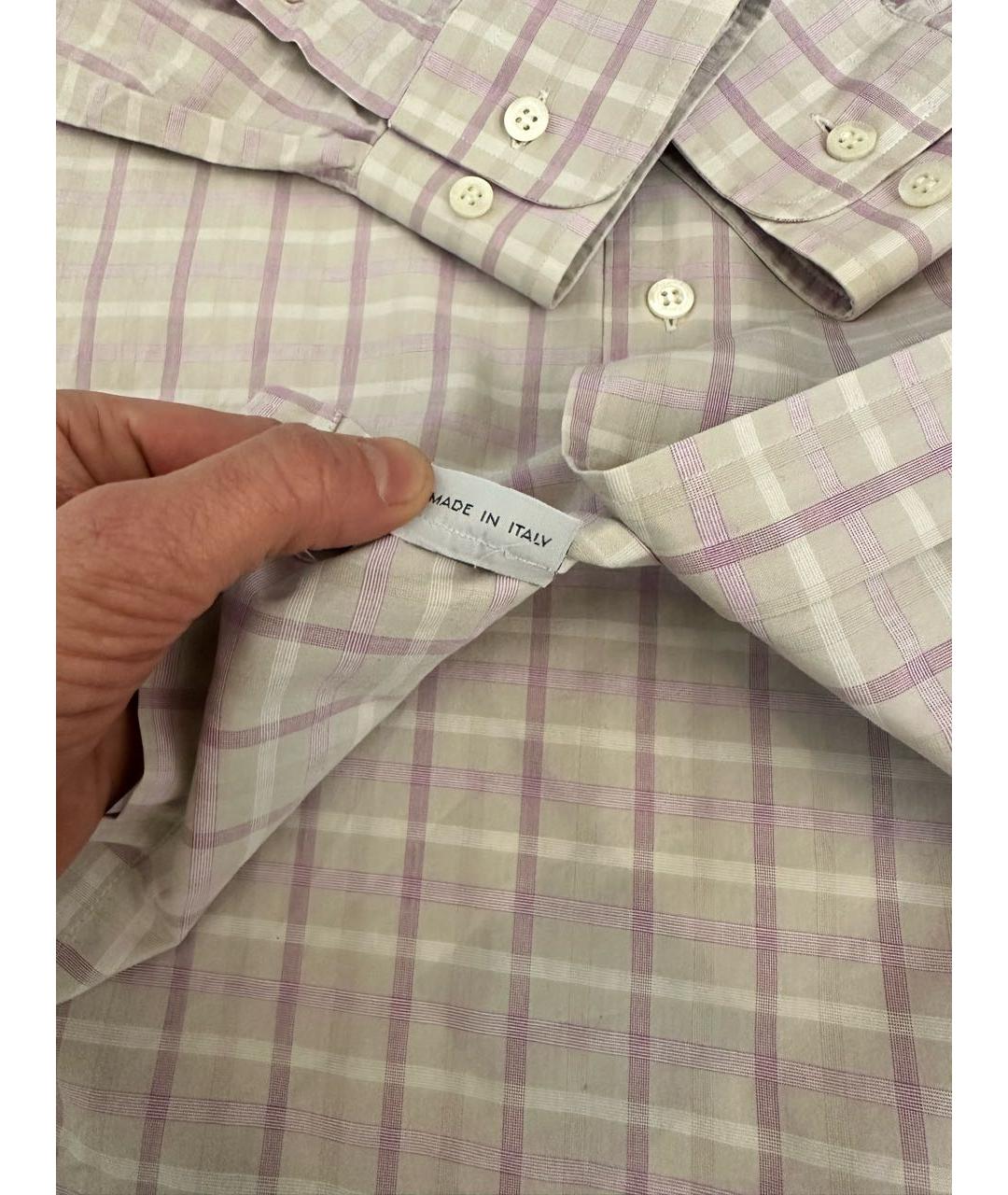 BRIONI Розовая хлопковая кэжуал рубашка, фото 8