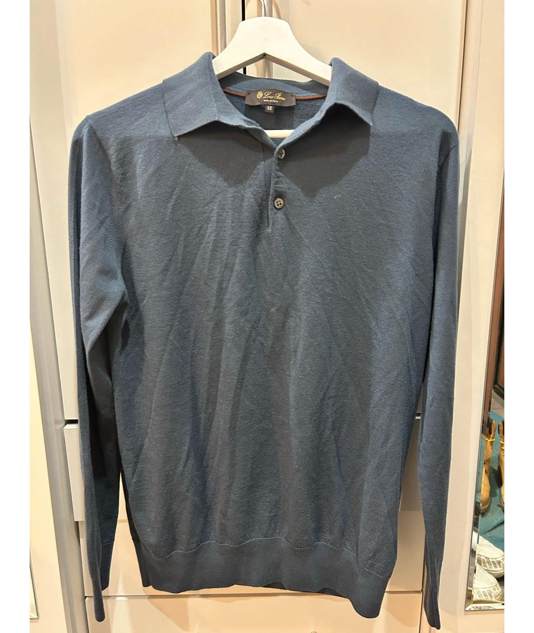 LORO PIANA Голубой шерстяной джемпер / свитер, фото 6