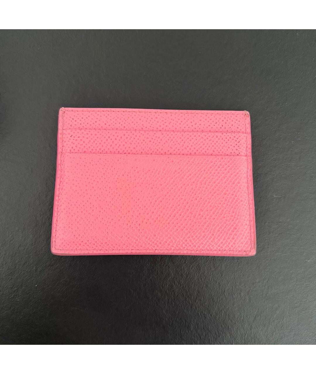DOLCE&GABBANA Розовый кожаный кардхолдер, фото 2