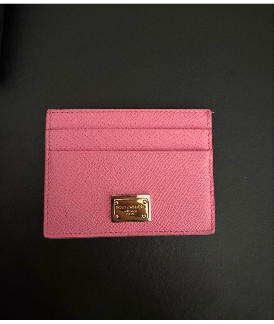 DOLCE&GABBANA Розовый кожаный кардхолдер, фото 7