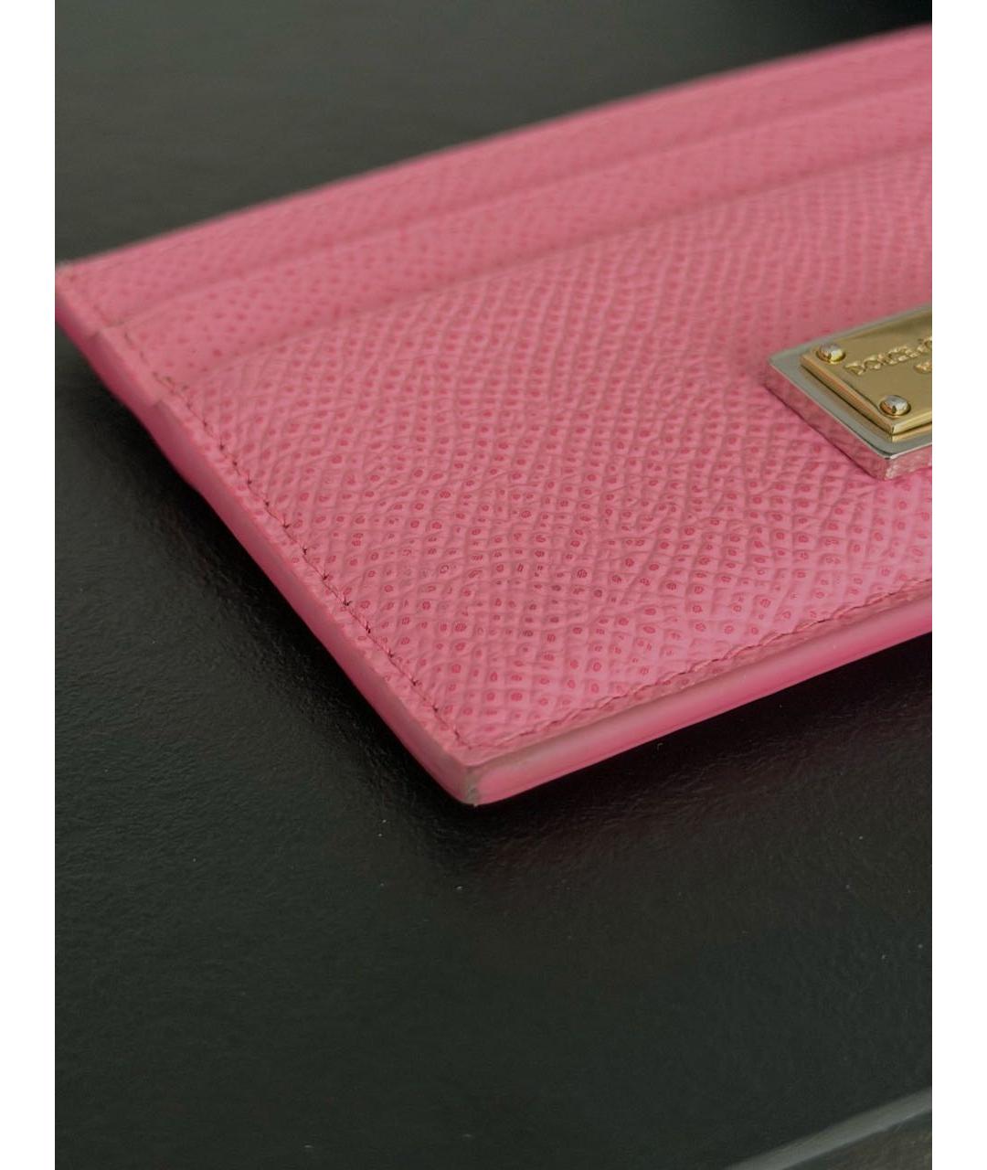DOLCE&GABBANA Розовый кожаный кардхолдер, фото 6