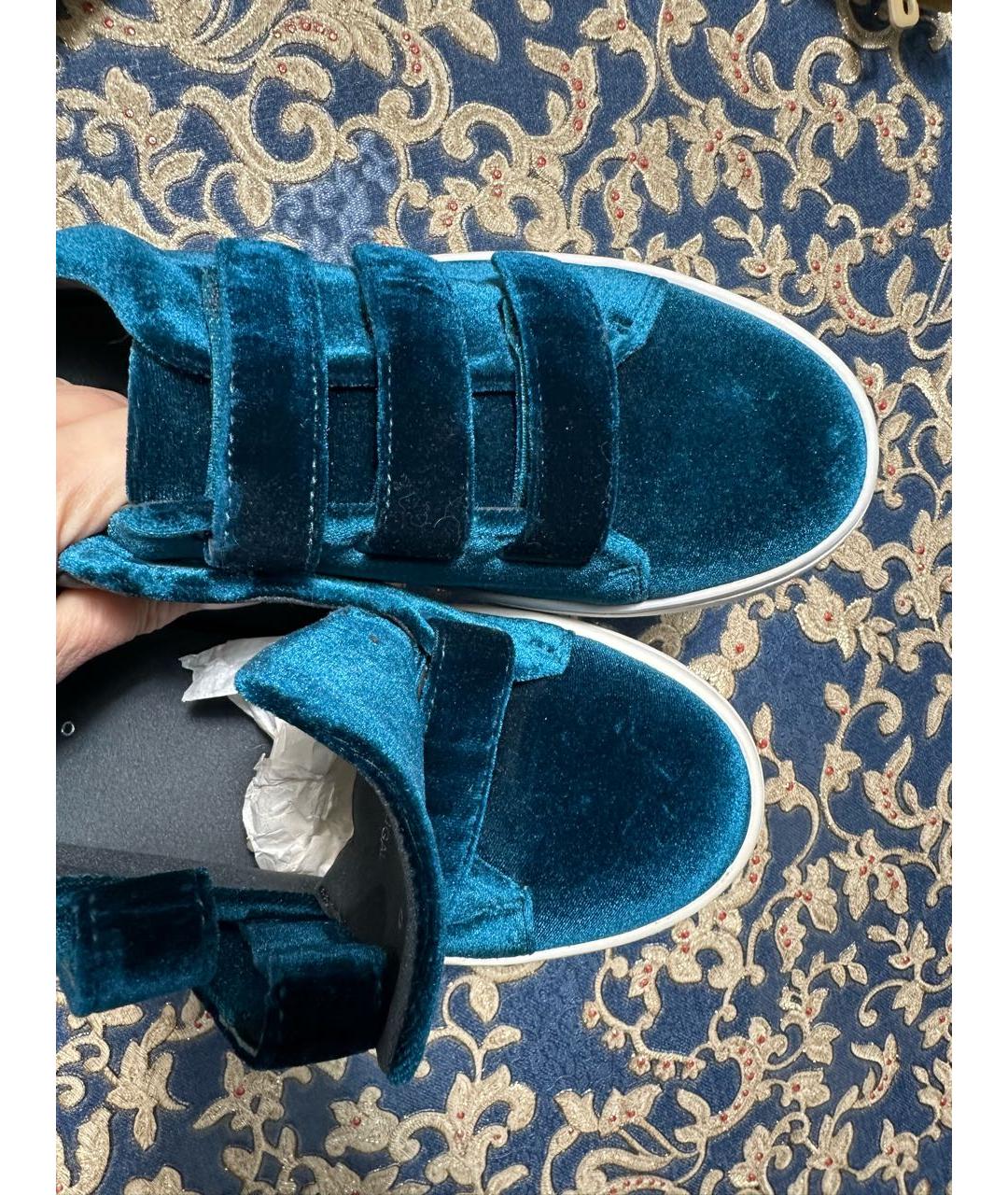 SANDRO Бирюзовые бархатные кеды, фото 8