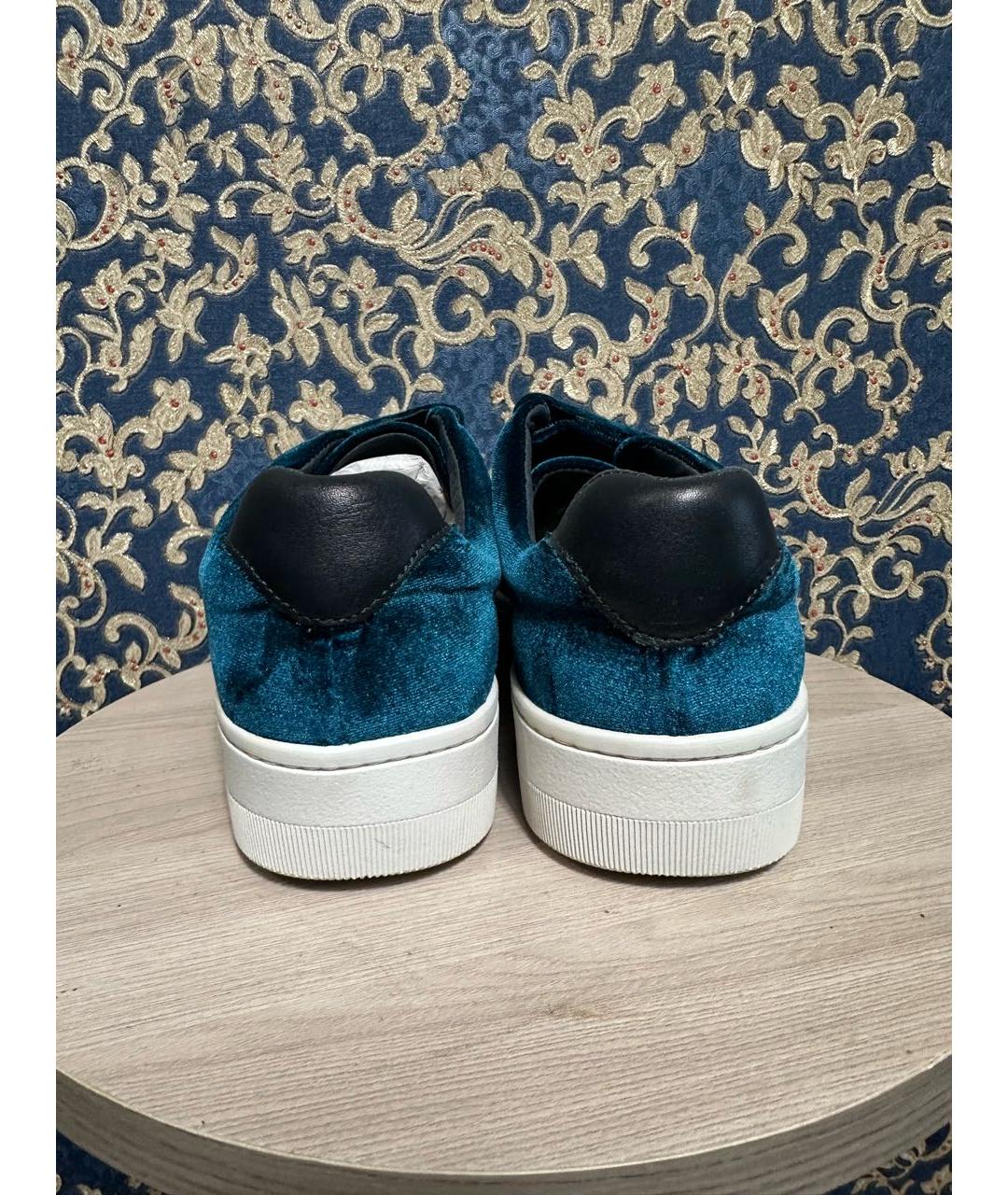 SANDRO Бирюзовые бархатные кеды, фото 4