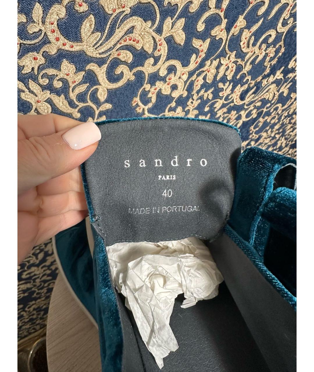SANDRO Бирюзовые бархатные кеды, фото 6