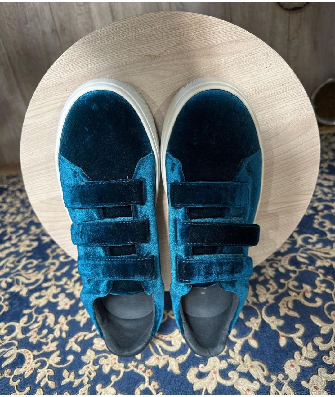 SANDRO Бирюзовые бархатные кеды, фото 3