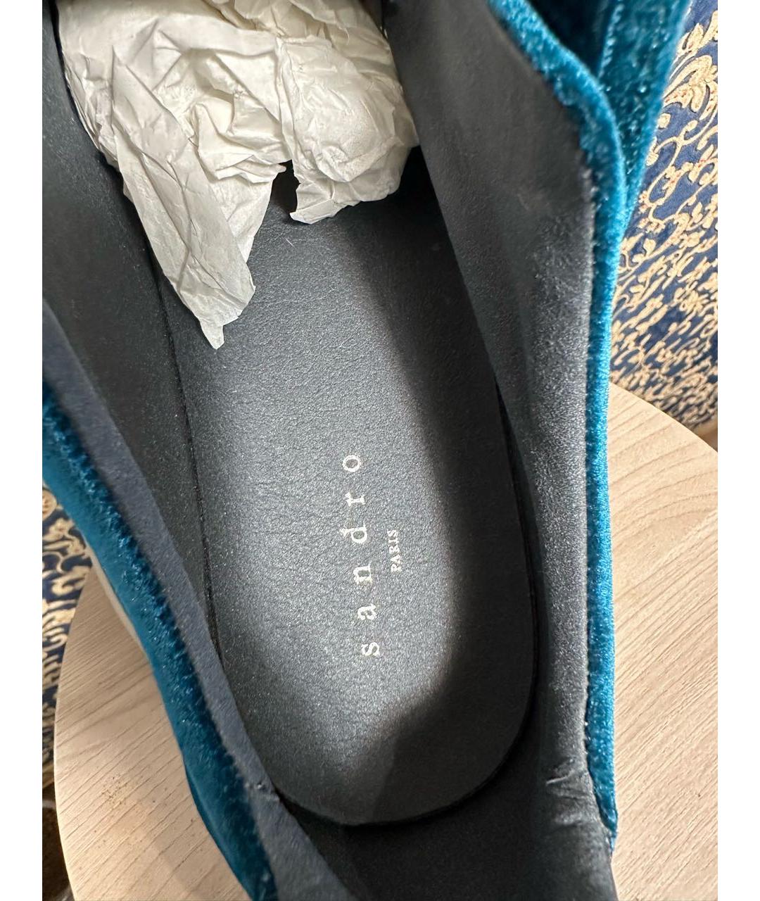 SANDRO Бирюзовые бархатные кеды, фото 5