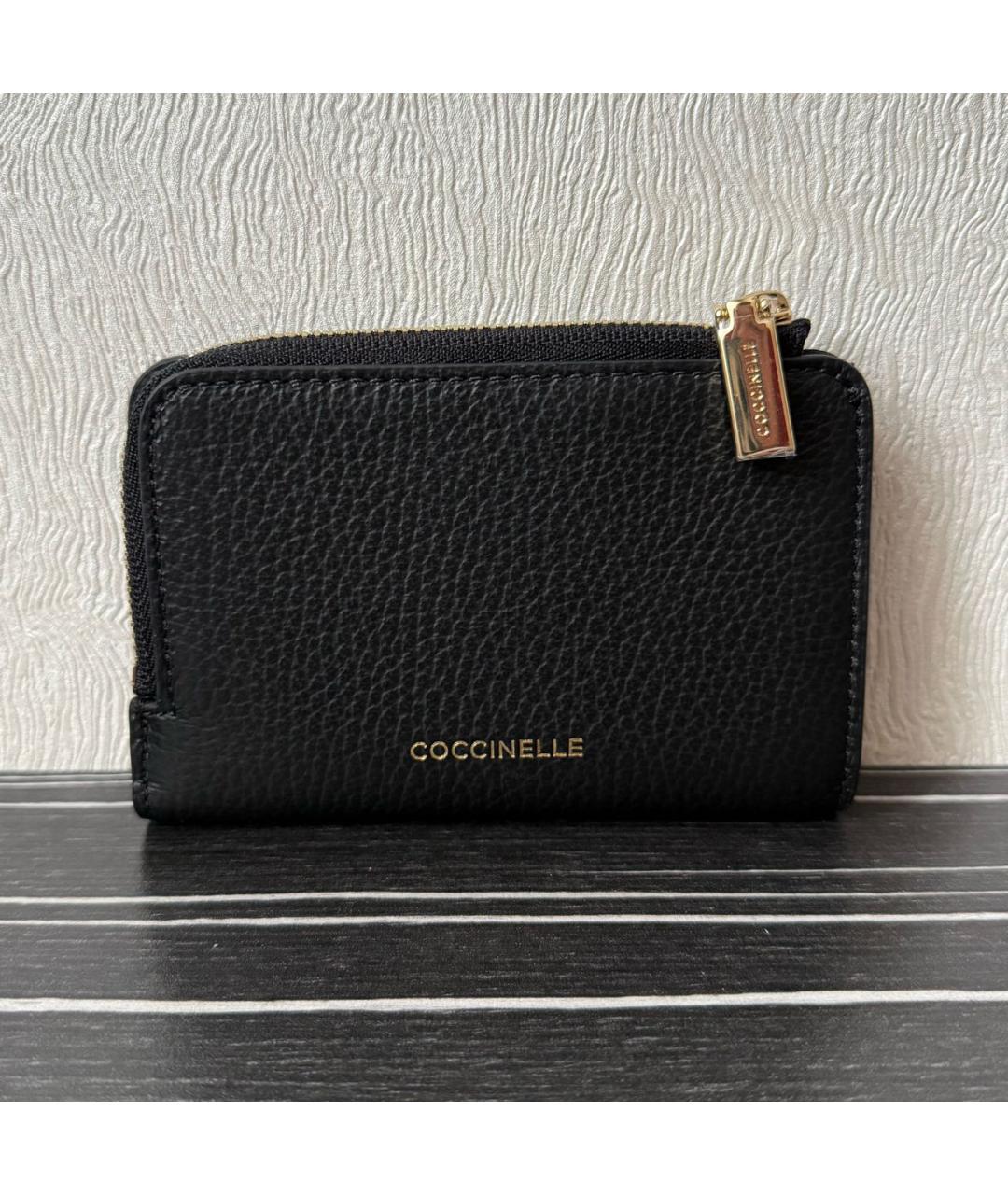 COCCINELLE Черный кожаный кошелек, фото 3