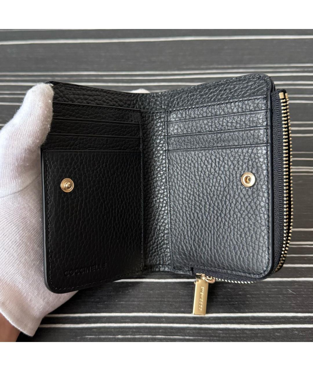 COCCINELLE Черный кожаный кошелек, фото 4
