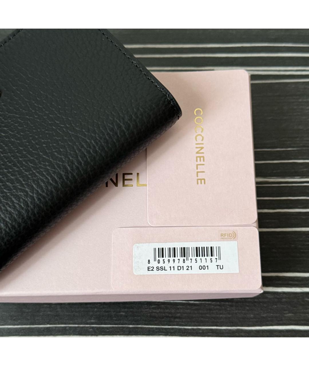 COCCINELLE Черный кожаный кошелек, фото 6