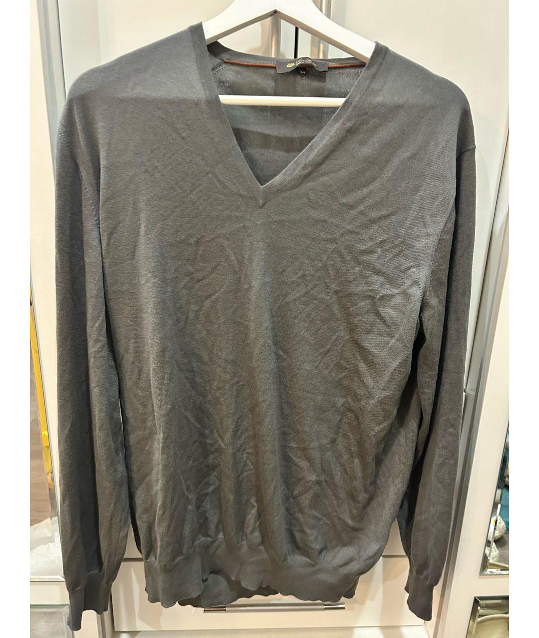 LORO PIANA Антрацитовый кашемировый джемпер / свитер, фото 7