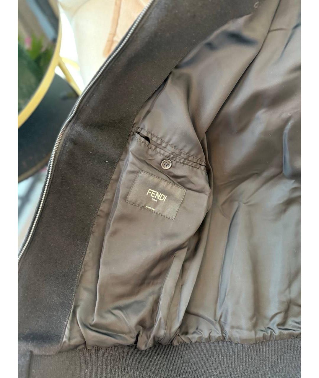 FENDI Черное шерстяное пальто, фото 7