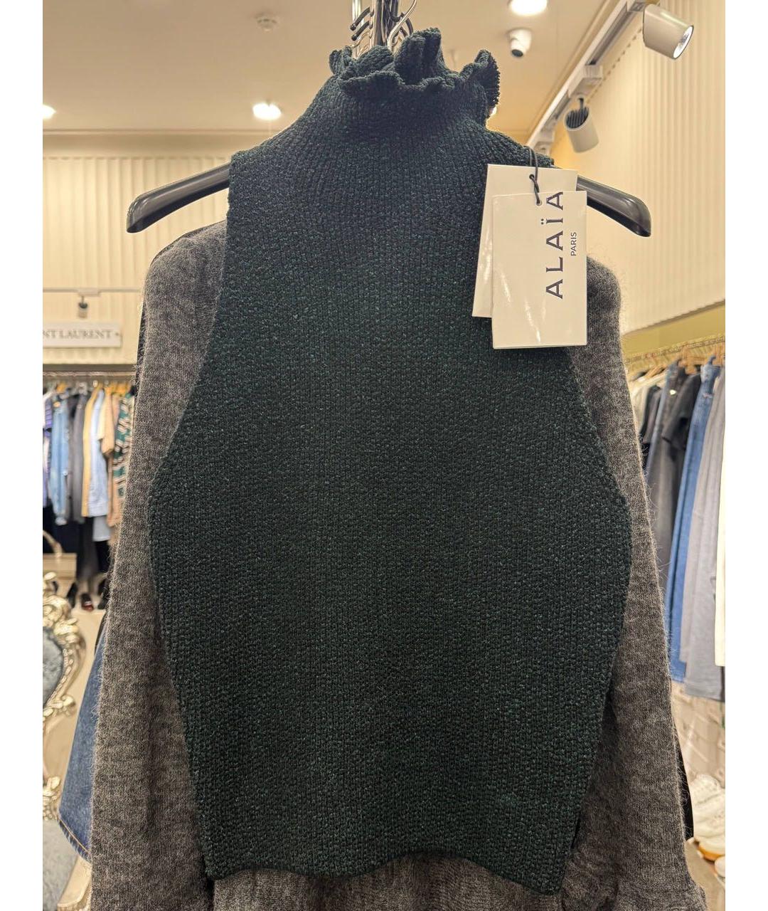 ALAIA Темно-синяя шерстяная жилетка, фото 2