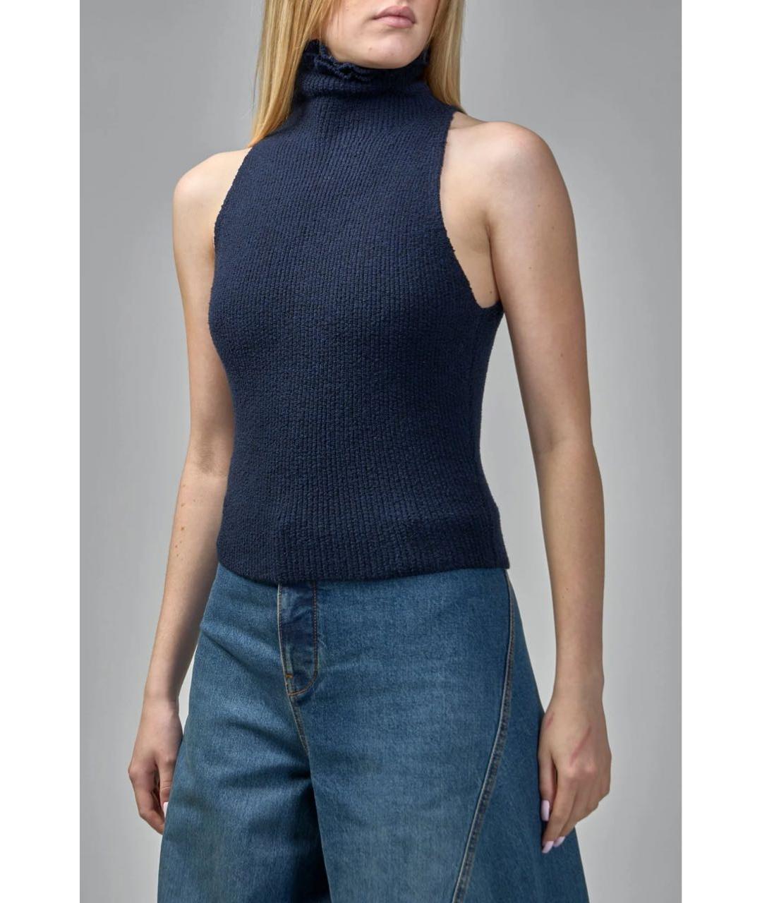 ALAIA Темно-синяя шерстяная жилетка, фото 6