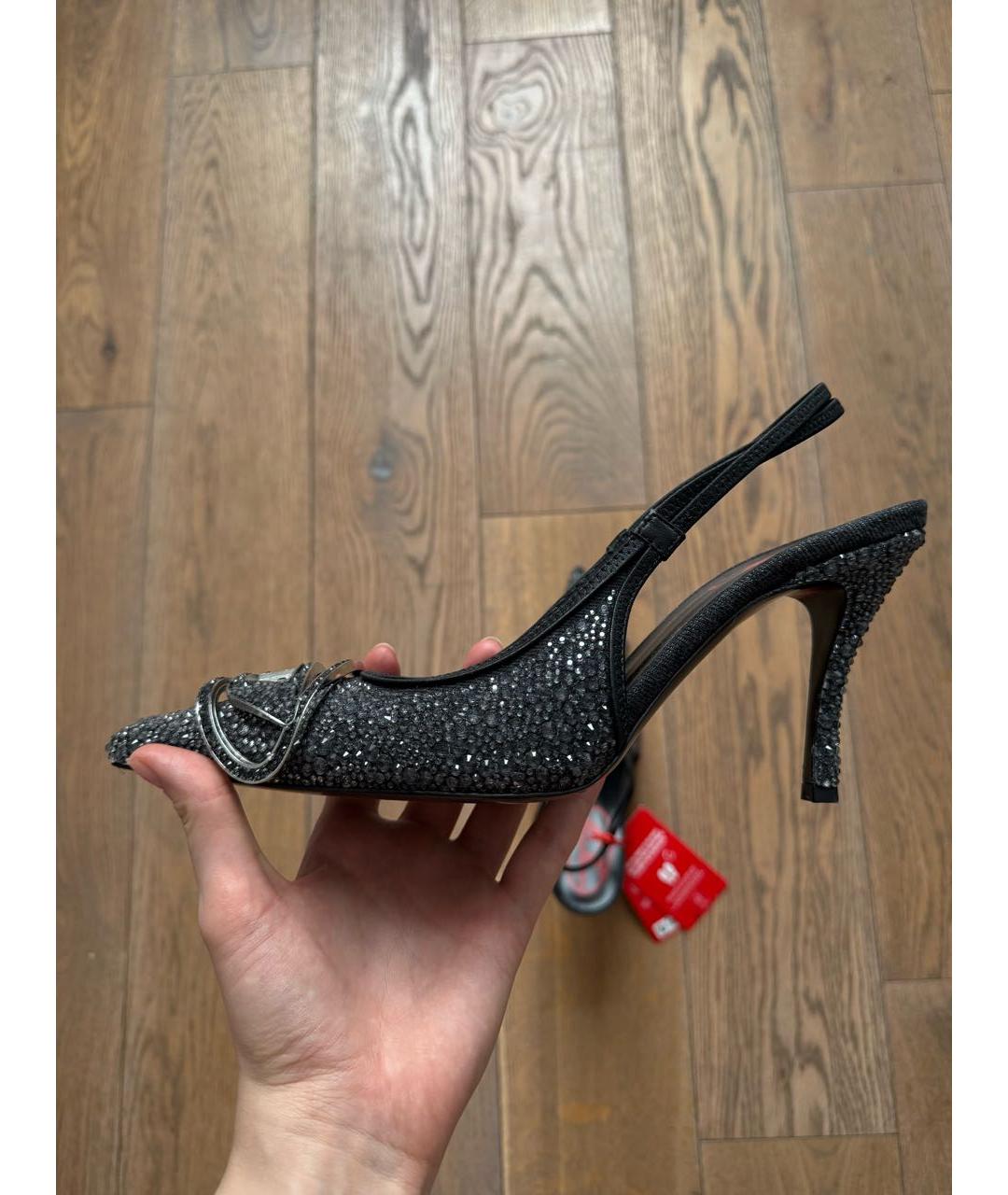 DIESEL Черные лодочки на низком каблуке, фото 5