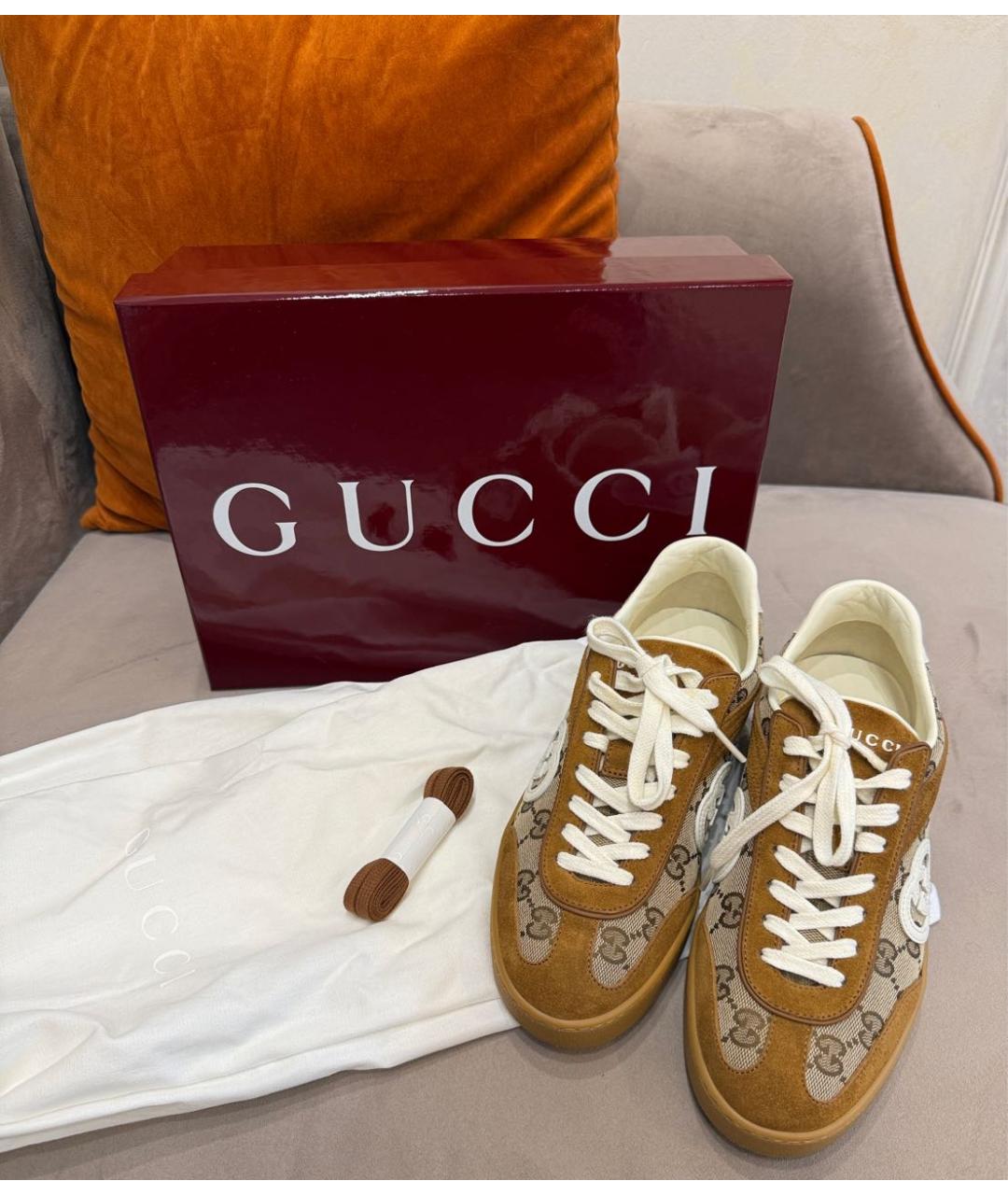 GUCCI Коричневые кеды, фото 4