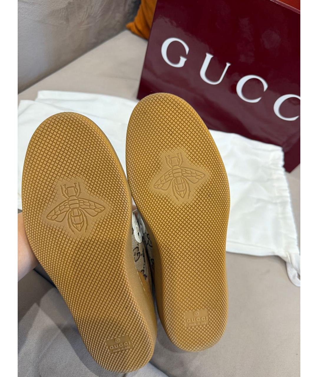 GUCCI Коричневые кеды, фото 5