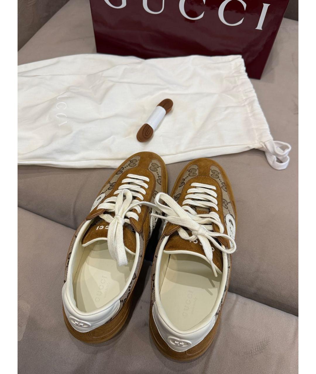 GUCCI Коричневые кеды, фото 6