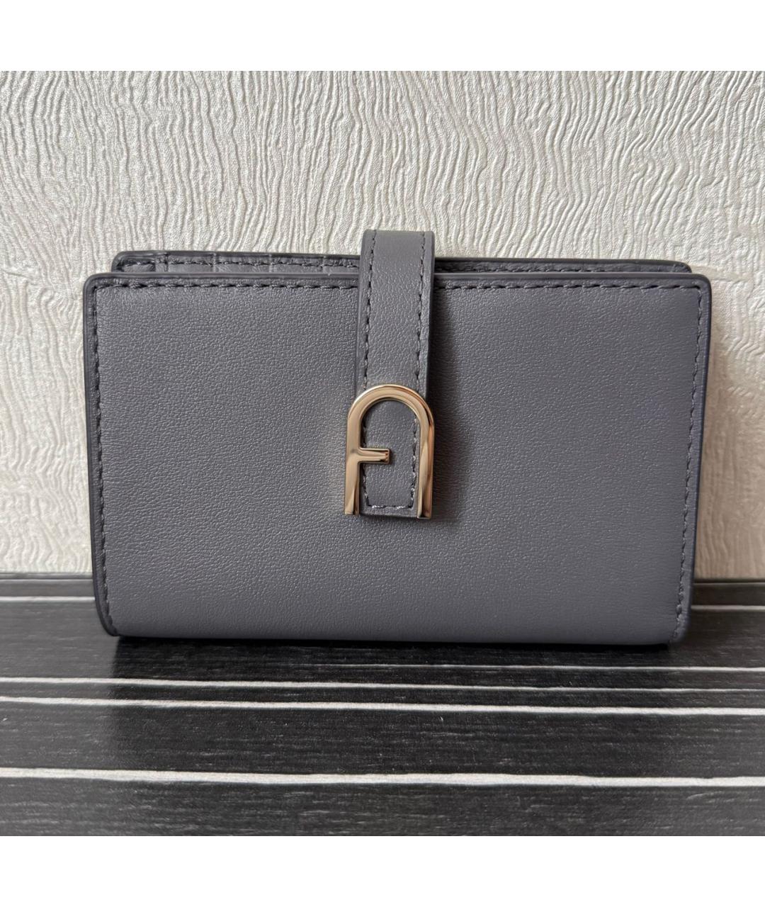 FURLA Серый кожаный кошелек, фото 6