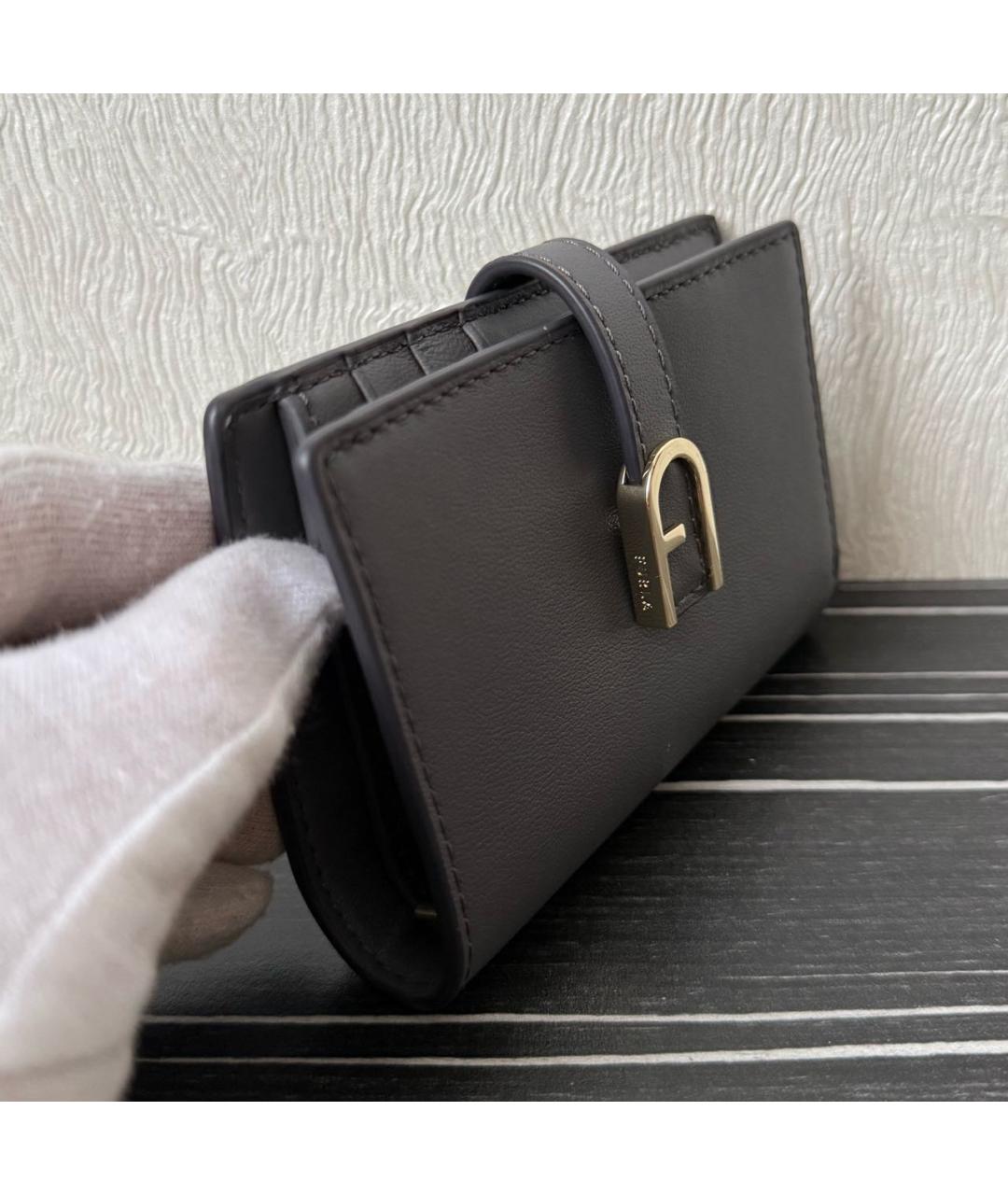 FURLA Серый кожаный кошелек, фото 2